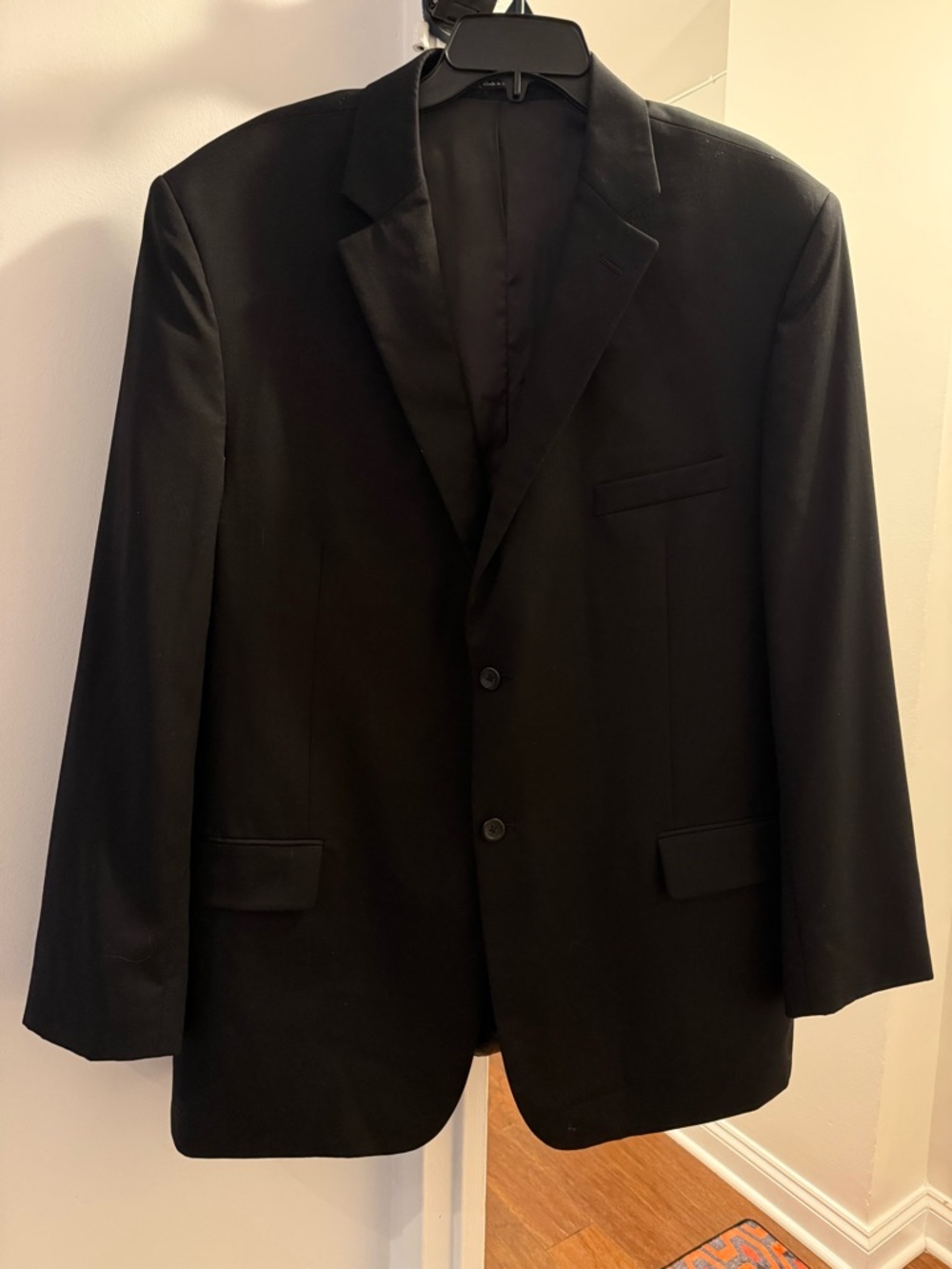 Pronto Uomo Mens Black Blazer Suit Jacket Classic 2 Button Size 42R (Approx)